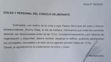 La Municipalidad de La Plata ordenó desocupar el Palacio por la visita de Johnny Depp