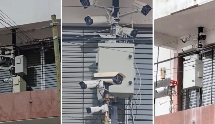 El balcón de La Plata repleto de cámaras que se volvió viral: se conoció qué funciona allí