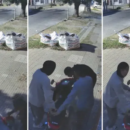 Barrio Hipódromo: cámaras registraron el robo de una moto en 39 y 121 y los ladrones rompieron un dispositivo